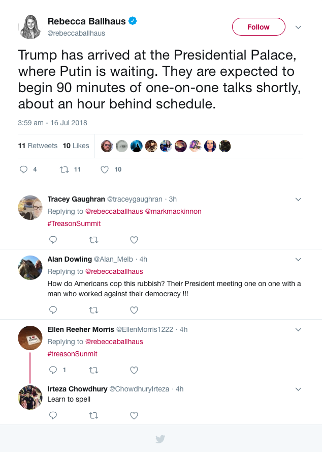 rebekka_trump late for meating with putin